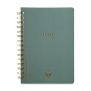 DesignWorks Ink Twin Wire Bound Crest Notebook - Juniper, 6" x 8-1/4"