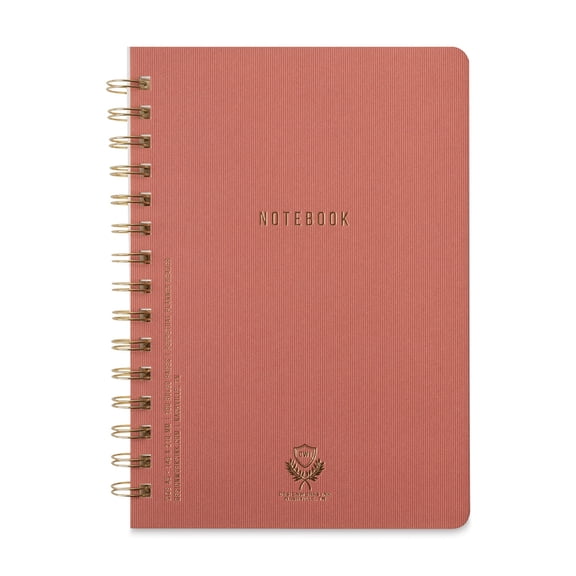 DesignWorks Ink Twin Wire Bound Crest Notebook - Terracotta, 6" x 8-1/4"