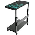 thumbnail image 1 of Designa Height Adjustable Computer Tower Stand, 2-Tier CPU Holder Cart Under Desk, Mobile PC Standing Table Home Office Gaming Accessories w/Rolling Wheels & Mouse Pad, Black, 1 of 8