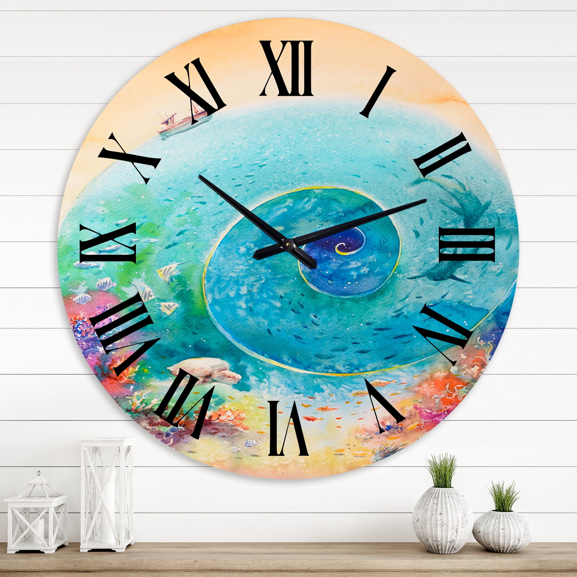 Designart 1" Quartz Coastal Wall Clock