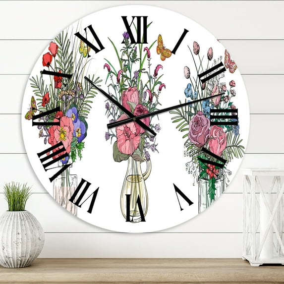 Designart 1" Quartz Farmhouse Wall Clock
