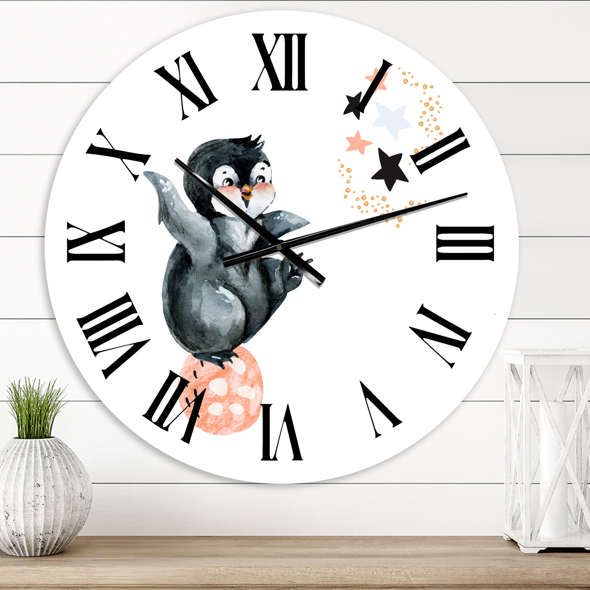 Designart 1" Quartz Farmhouse Wall Clock