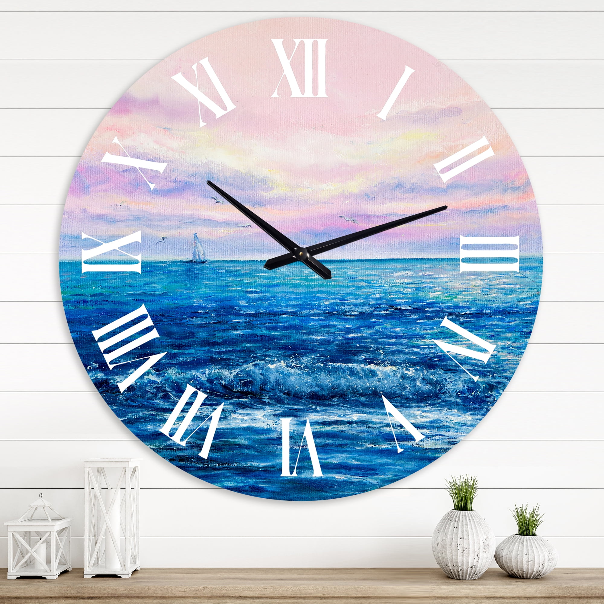Designart 1 in Coastal Wall Clock