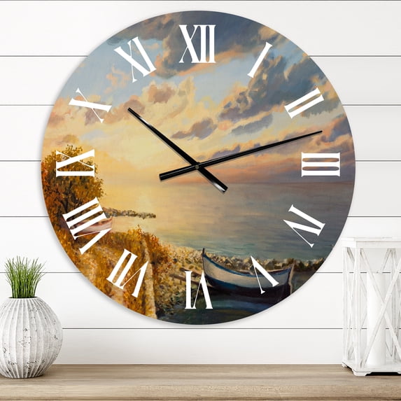 Designart 1 in Coastal Wall Clock