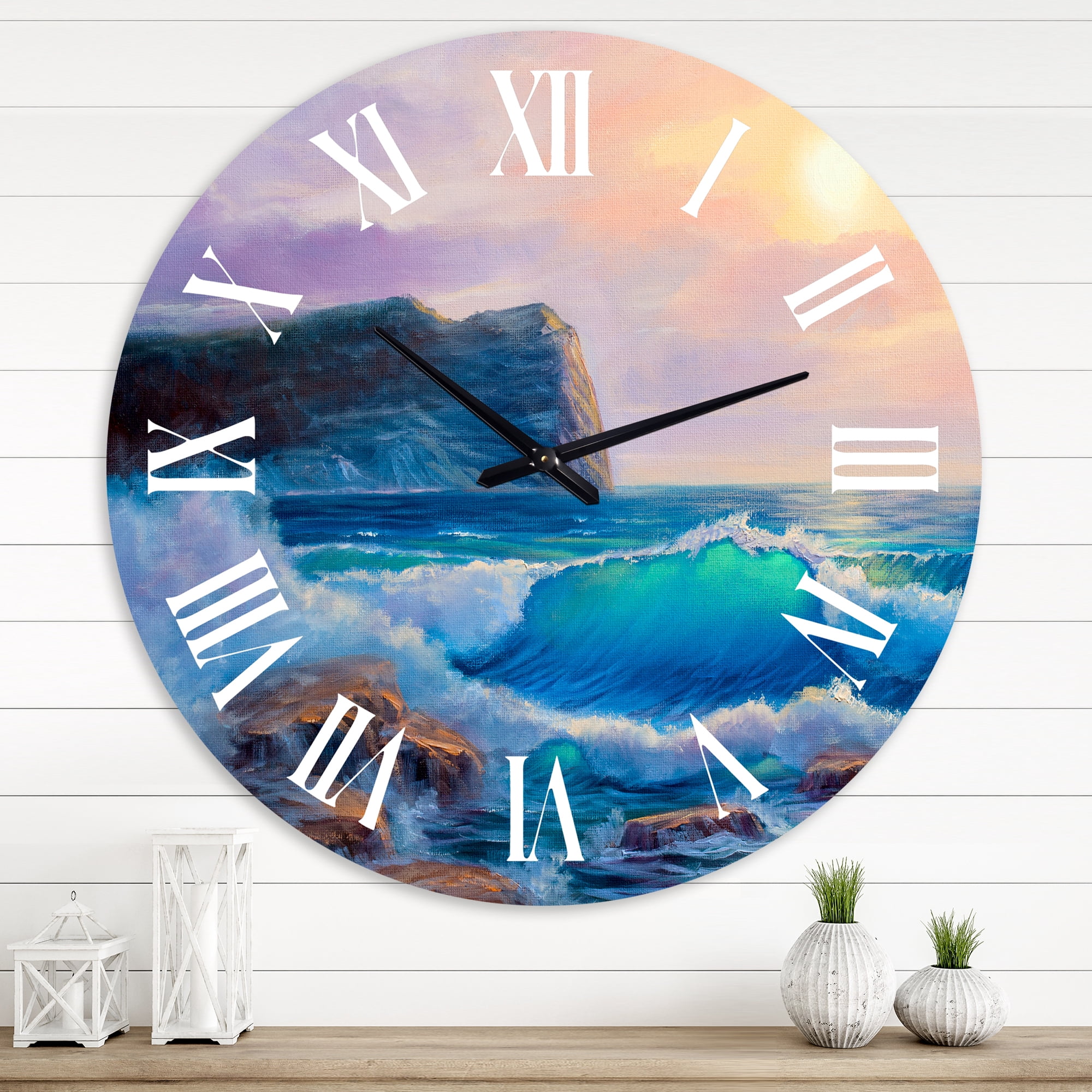 Designart 1 in Coastal Wall Clock
