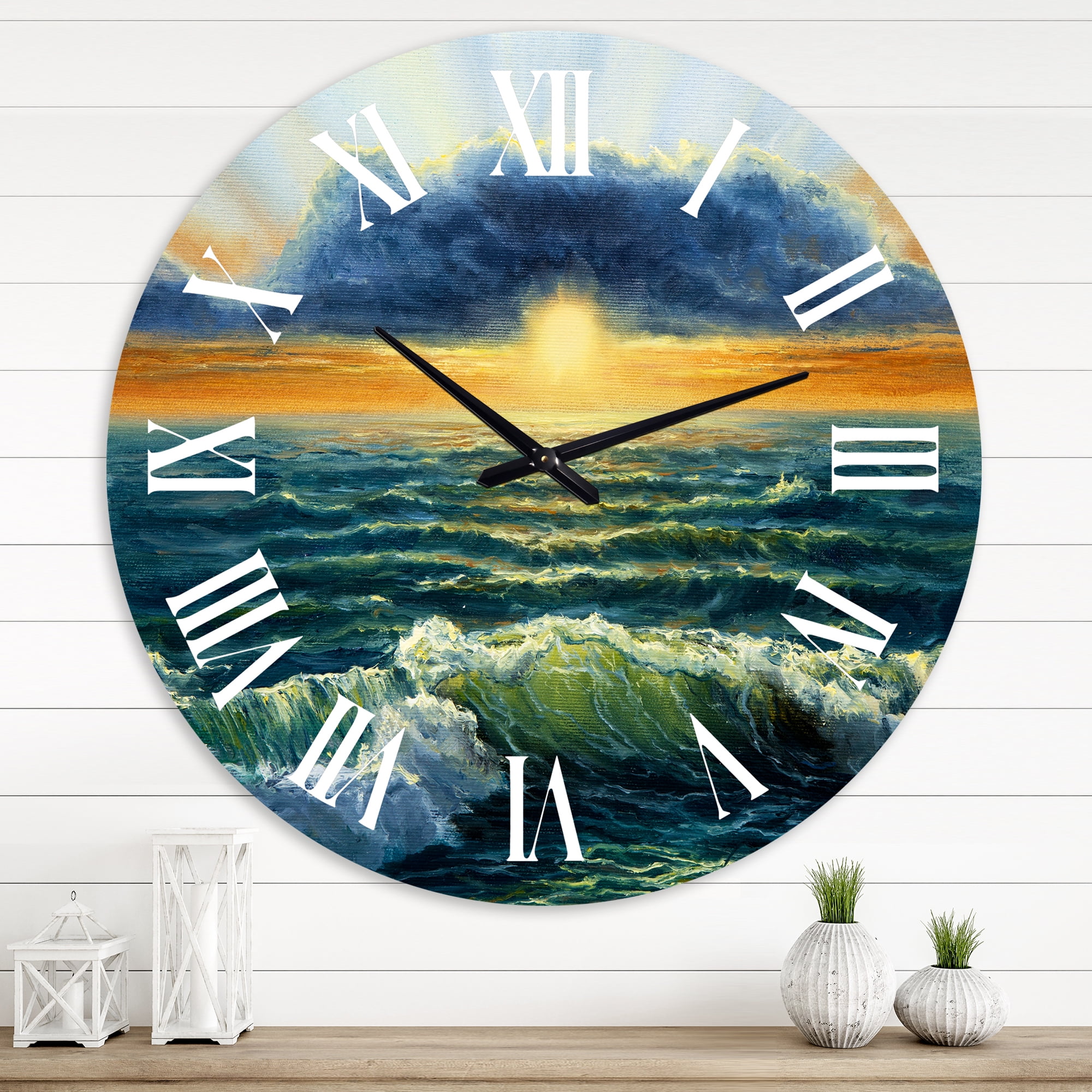 Designart 1 in Coastal Wall Clock