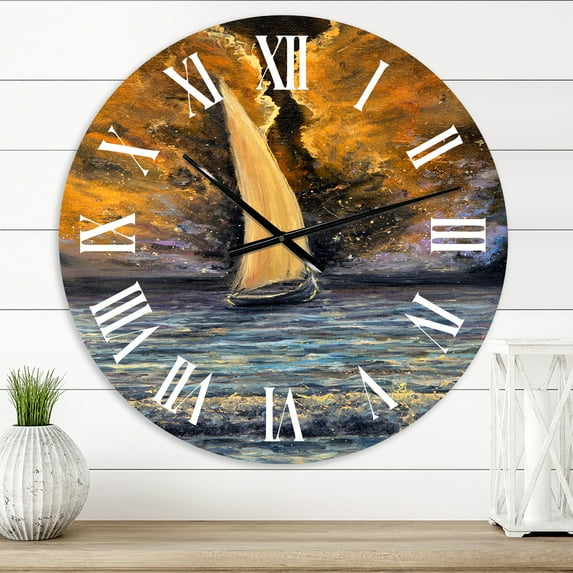 Designart 1 in Coastal Wall Clock