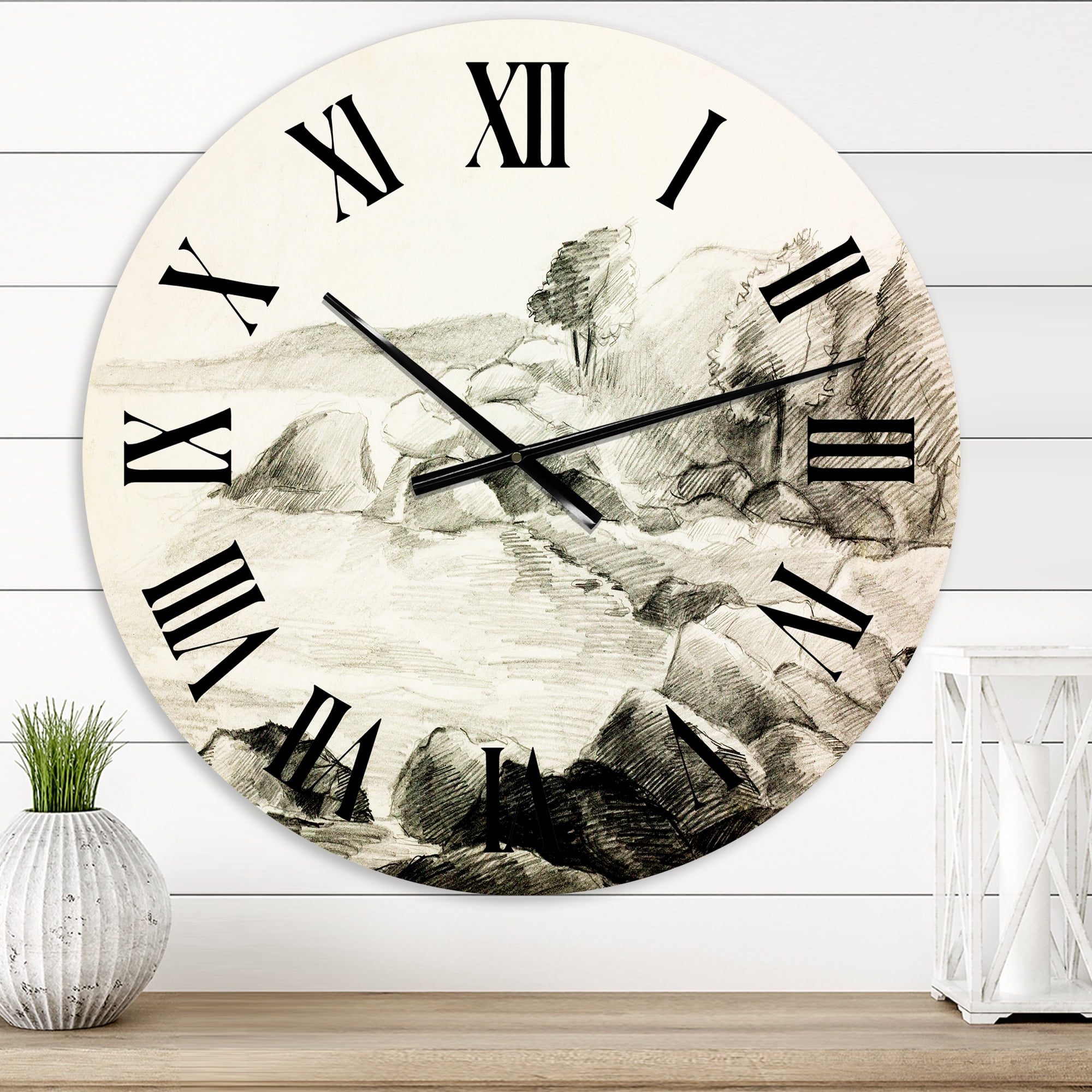 Designart 1 in Coastal Wall Clock