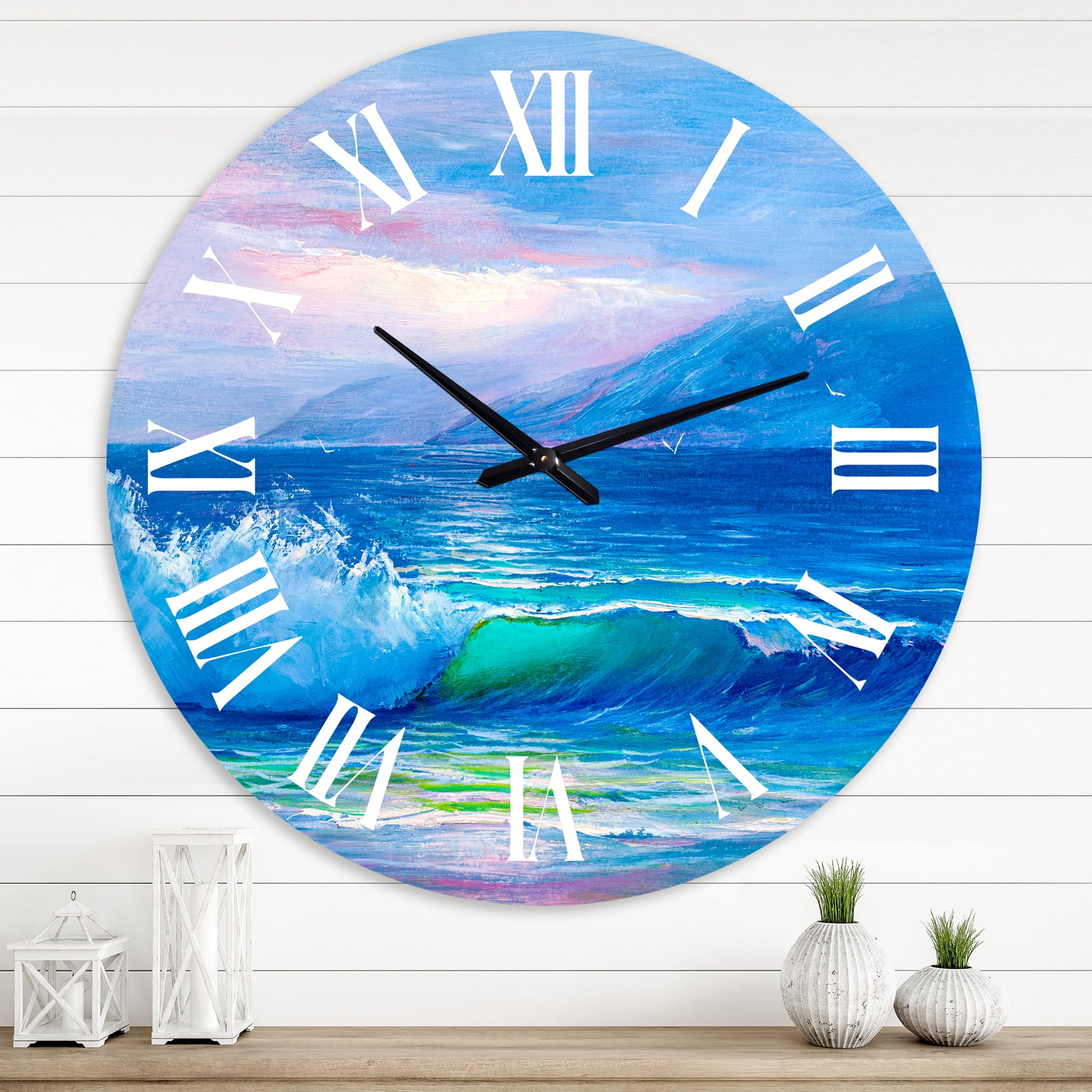 Designart 1 in Coastal Wall Clock