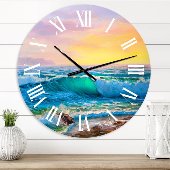 Designart 1 in Coastal Wall Clock