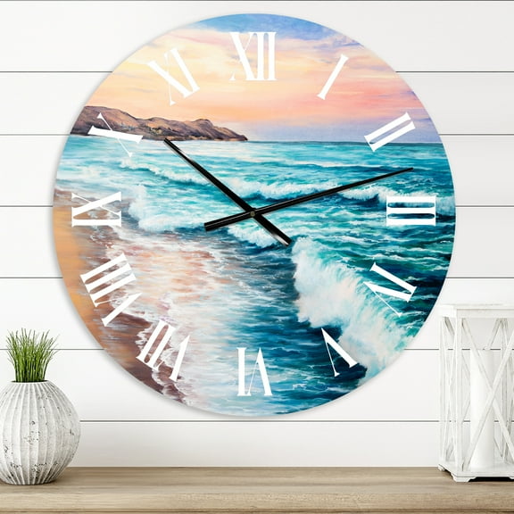 Designart 1 in Coastal Wall Clock