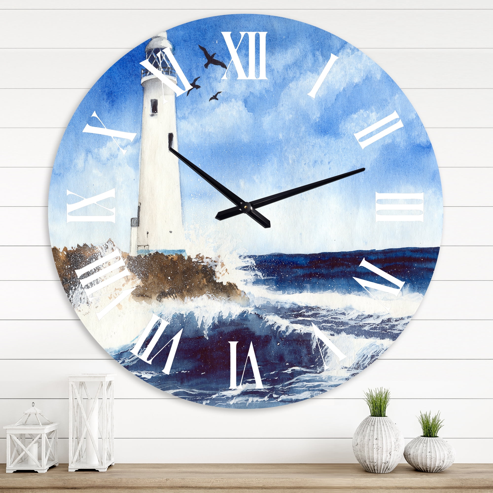 Designart 1 in Coastal Wall Clock