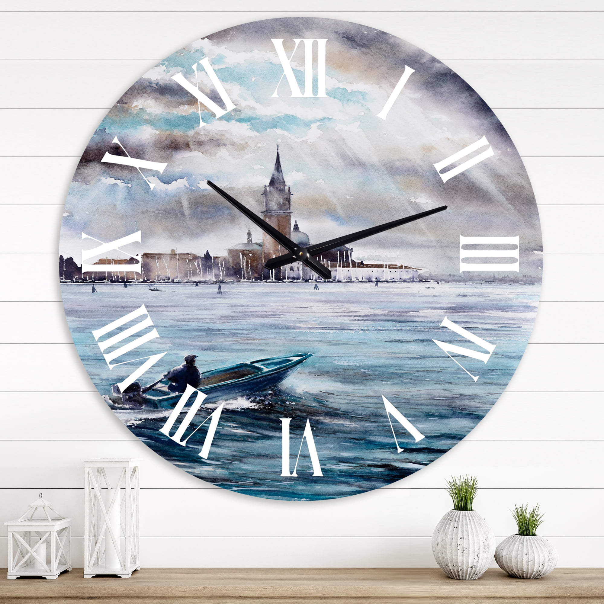 Designart 1 in Coastal Wall Clock