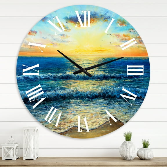 Designart 1 in Coastal Wall Clock