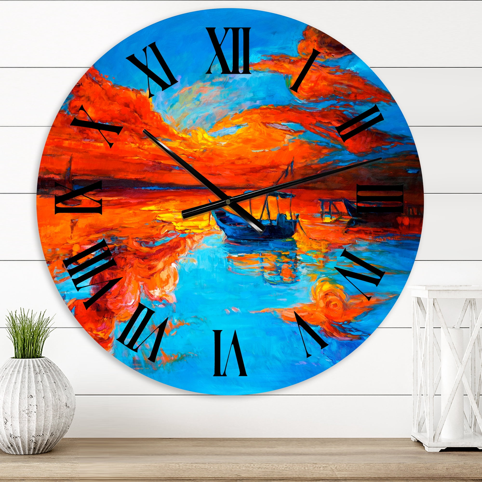 Designart 1 in Coastal Wall Clock
