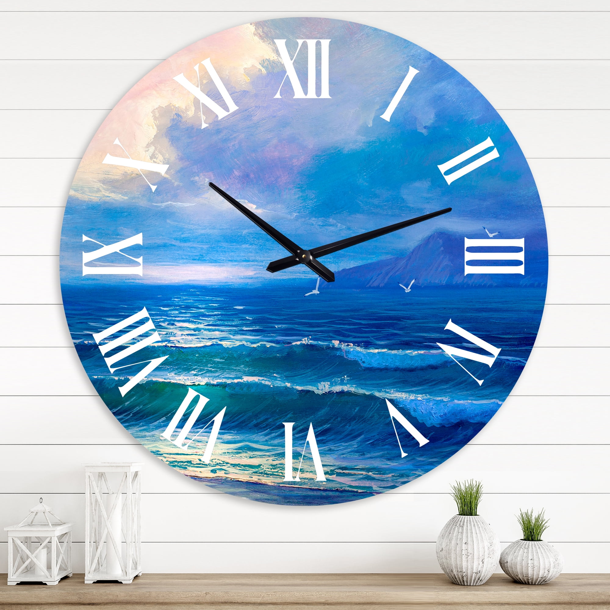 Designart 1 in Coastal Wall Clock