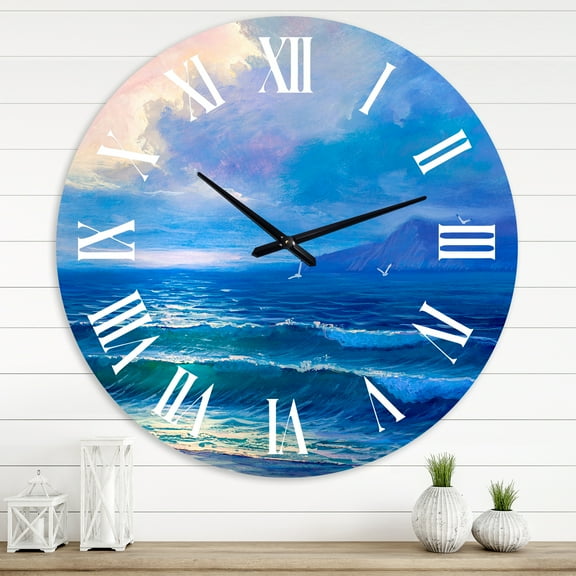 Designart 1 in Coastal Wall Clock