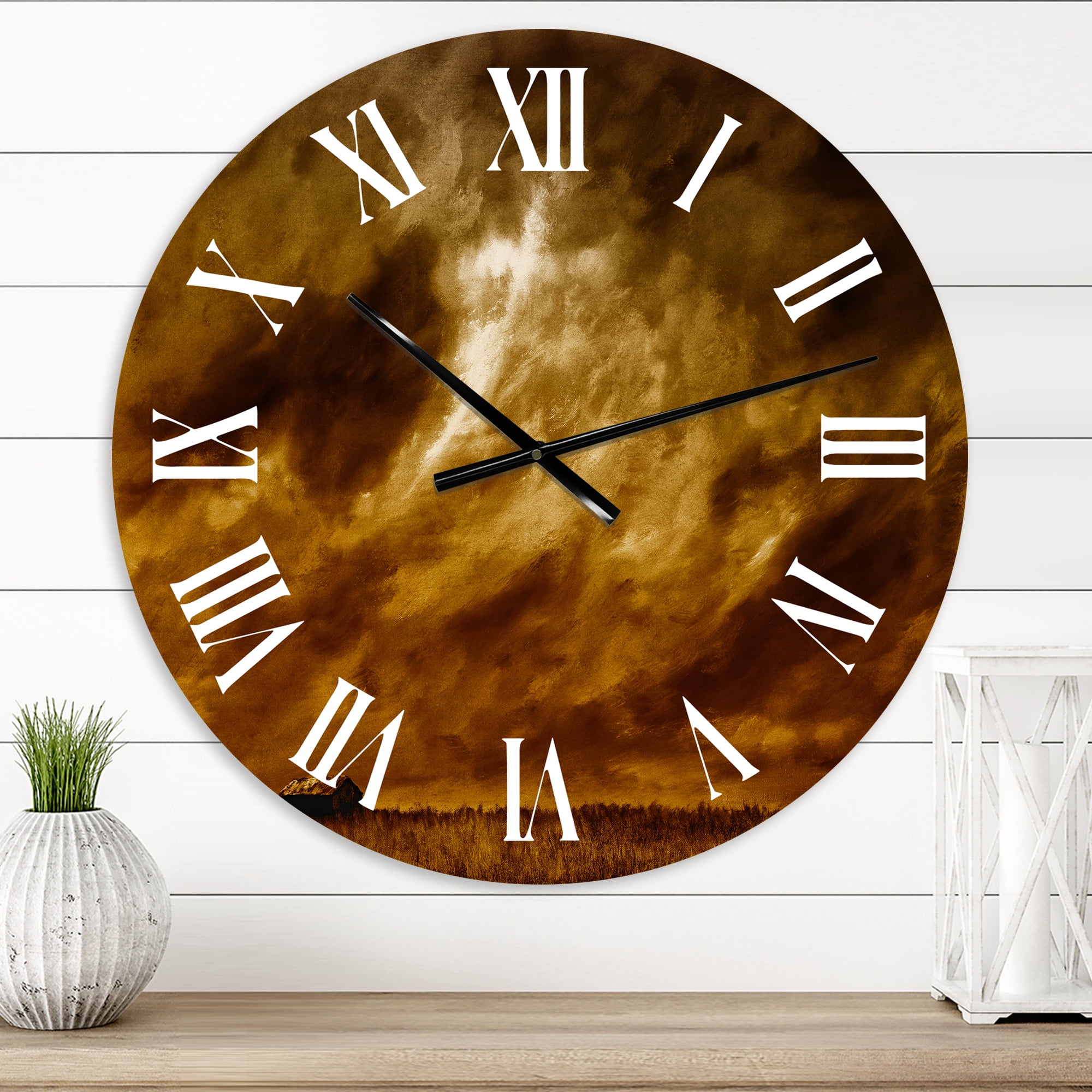 Designart 1 in Farmhouse Wall Clock