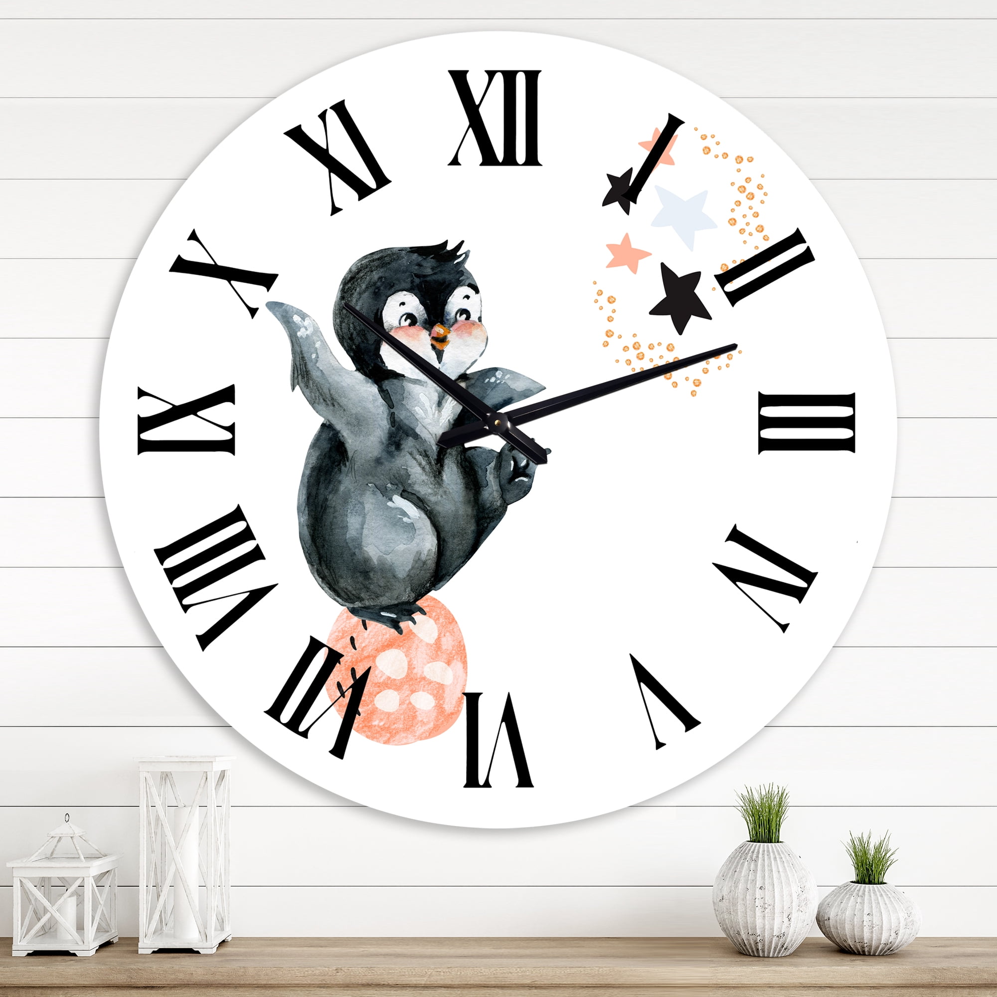 Designart 1 in Farmhouse Wall Clock