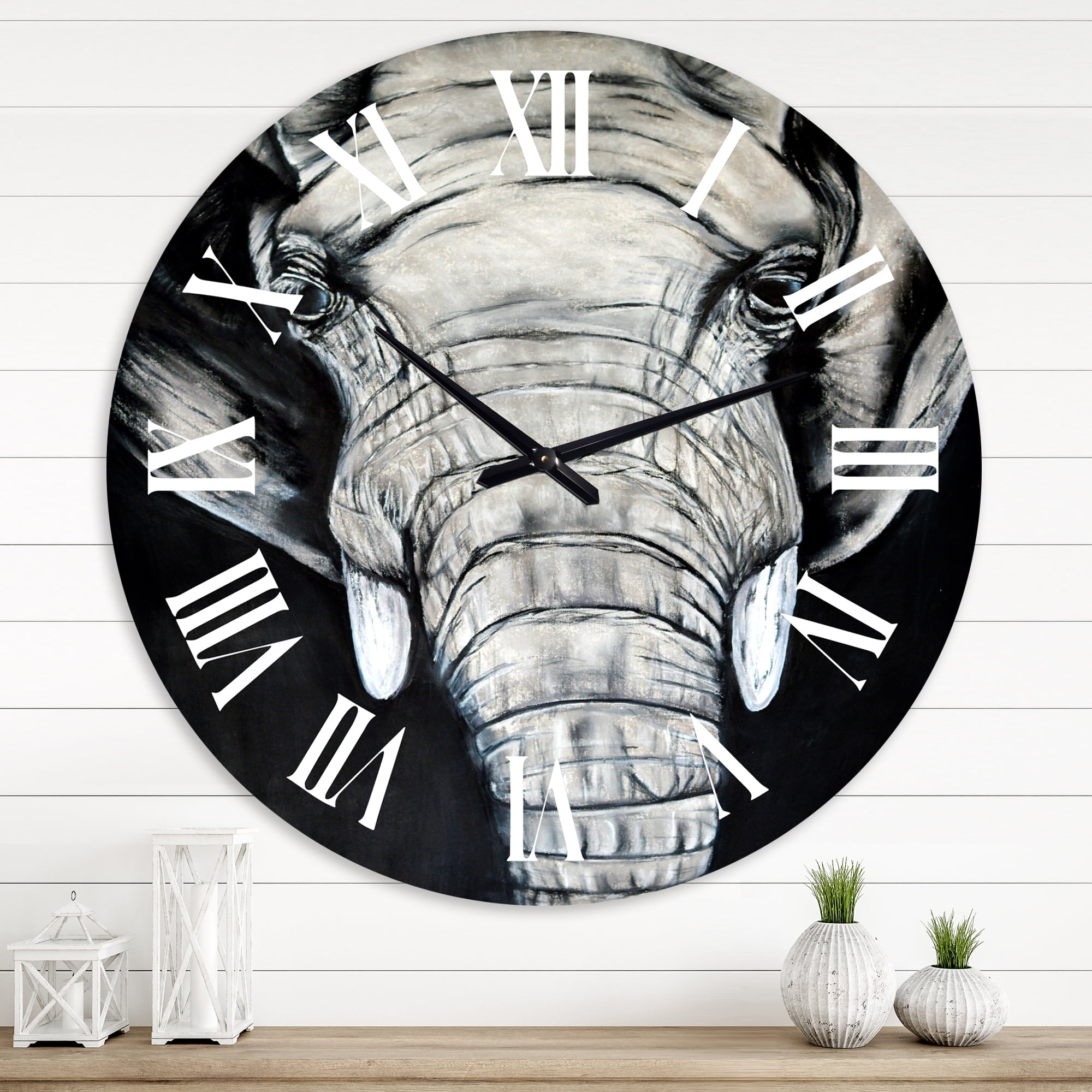 Designart 1 in Farmhouse Wall Clock