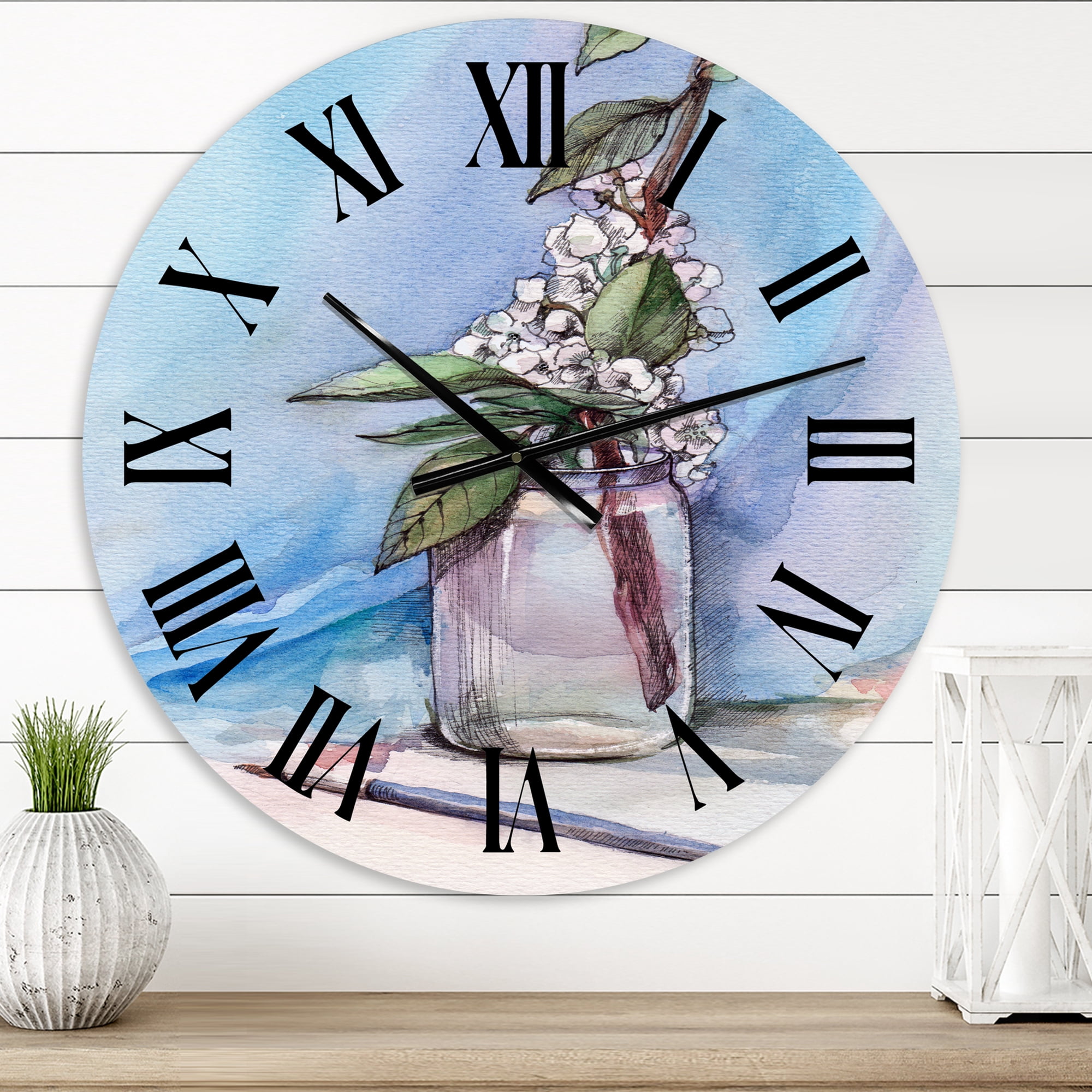 Designart 1 in Farmhouse Wall Clock