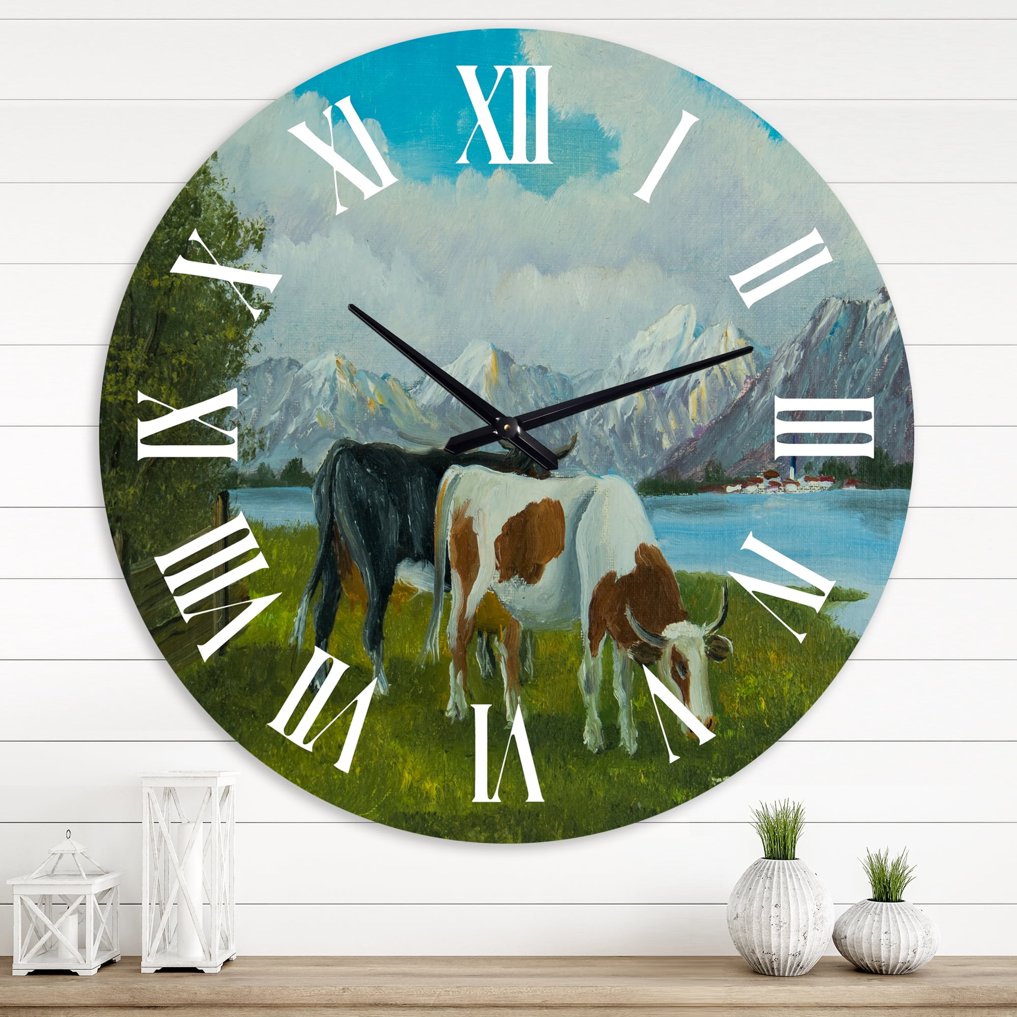 Designart 1 in Farmhouse Wall Clock