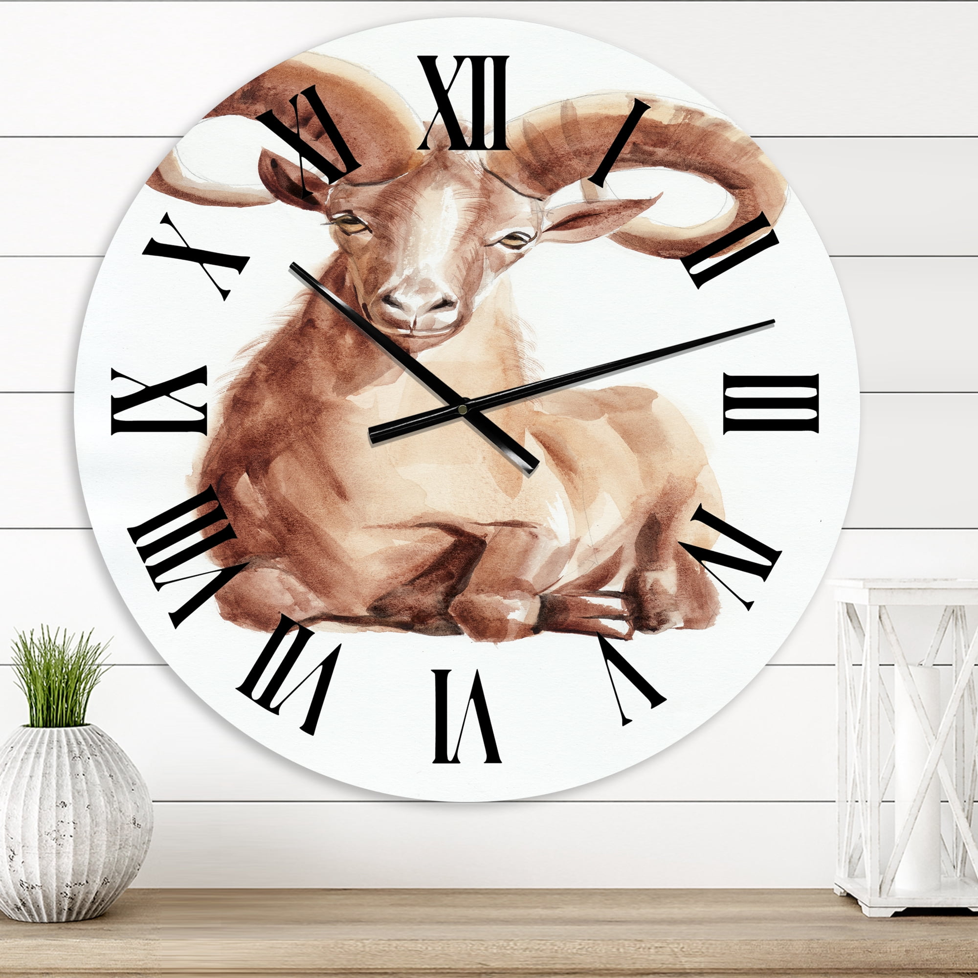 Designart 1 in Farmhouse Wall Clock