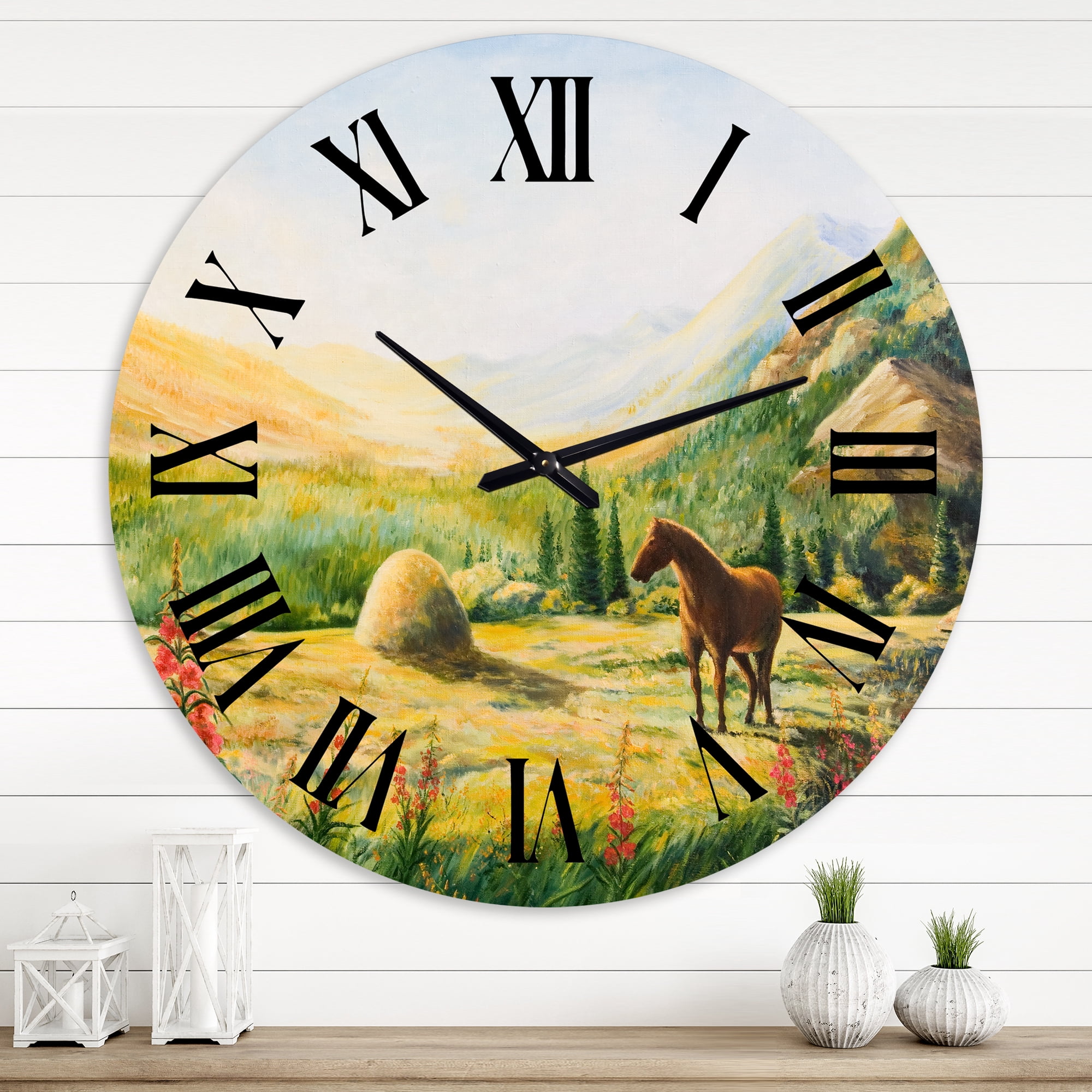 Designart 1 in Farmhouse Wall Clock