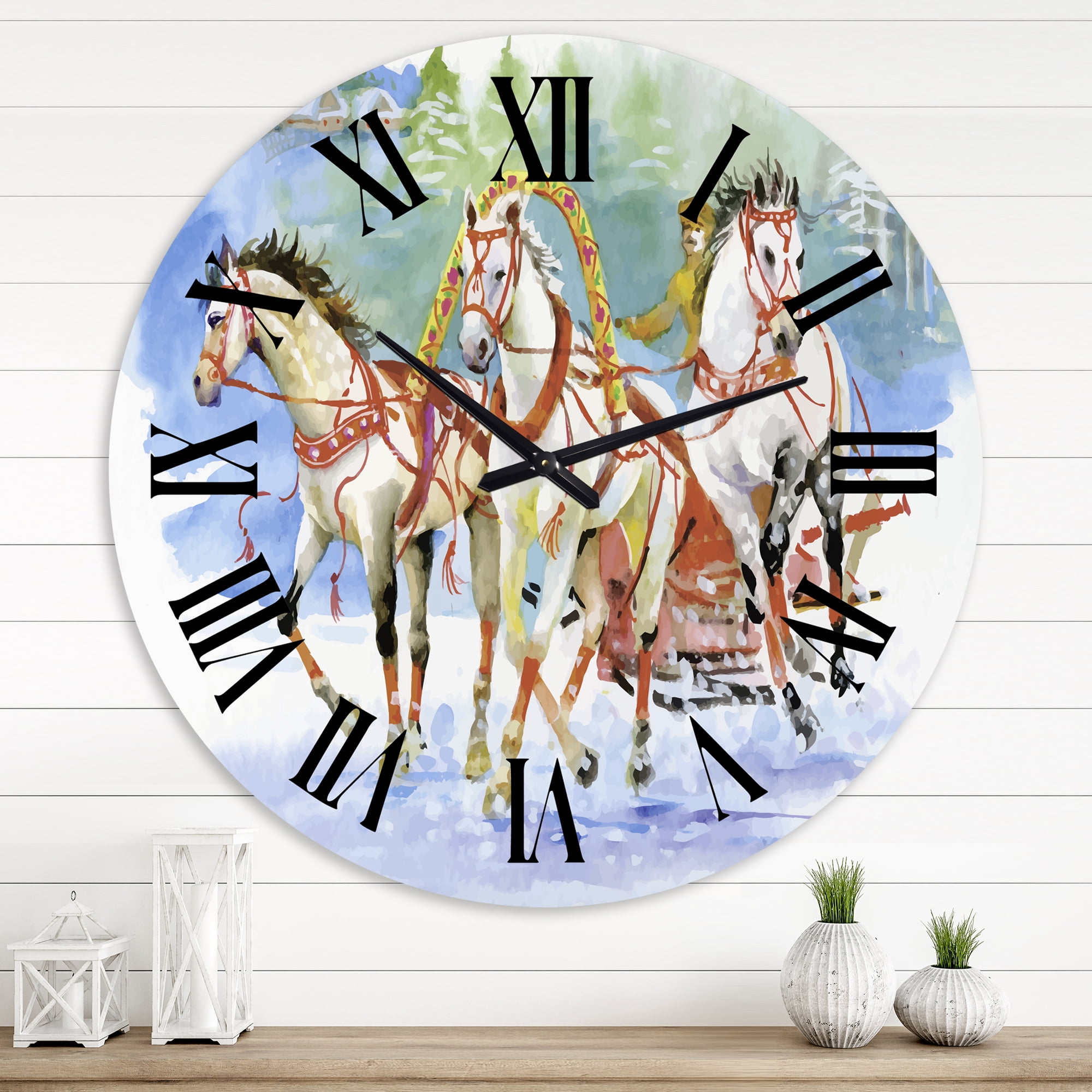 Designart 1 in Farmhouse Wall Clock