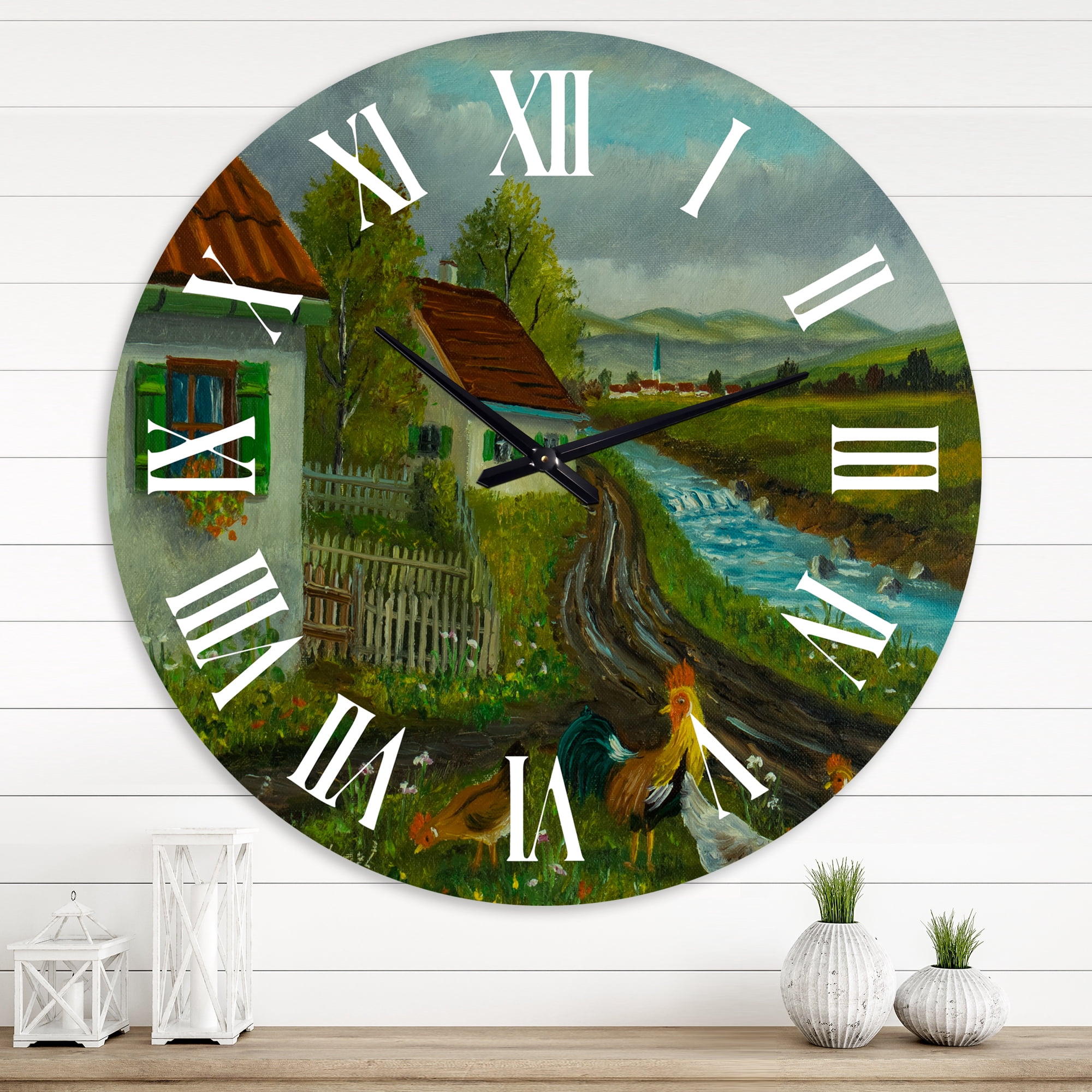 Designart 1 in Farmhouse Wall Clock