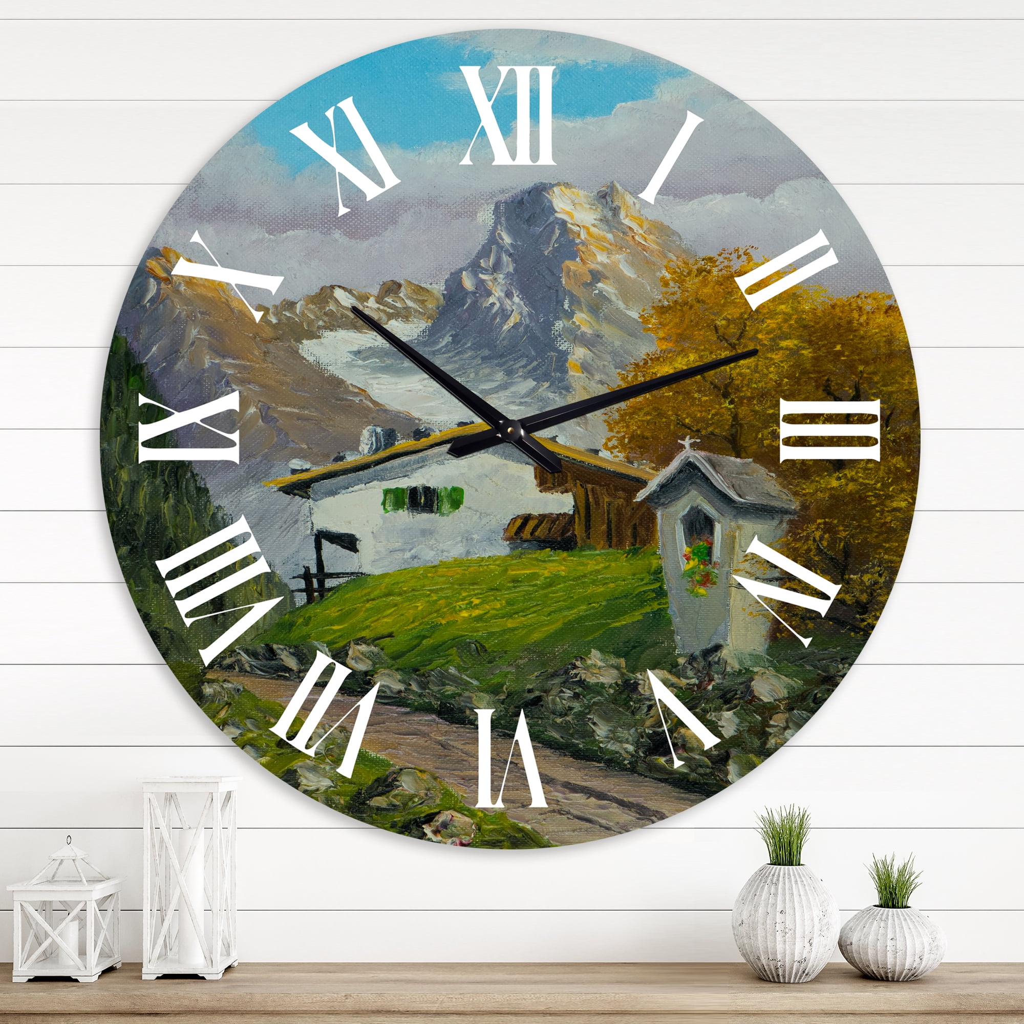 Designart 1 in Farmhouse Wall Clock