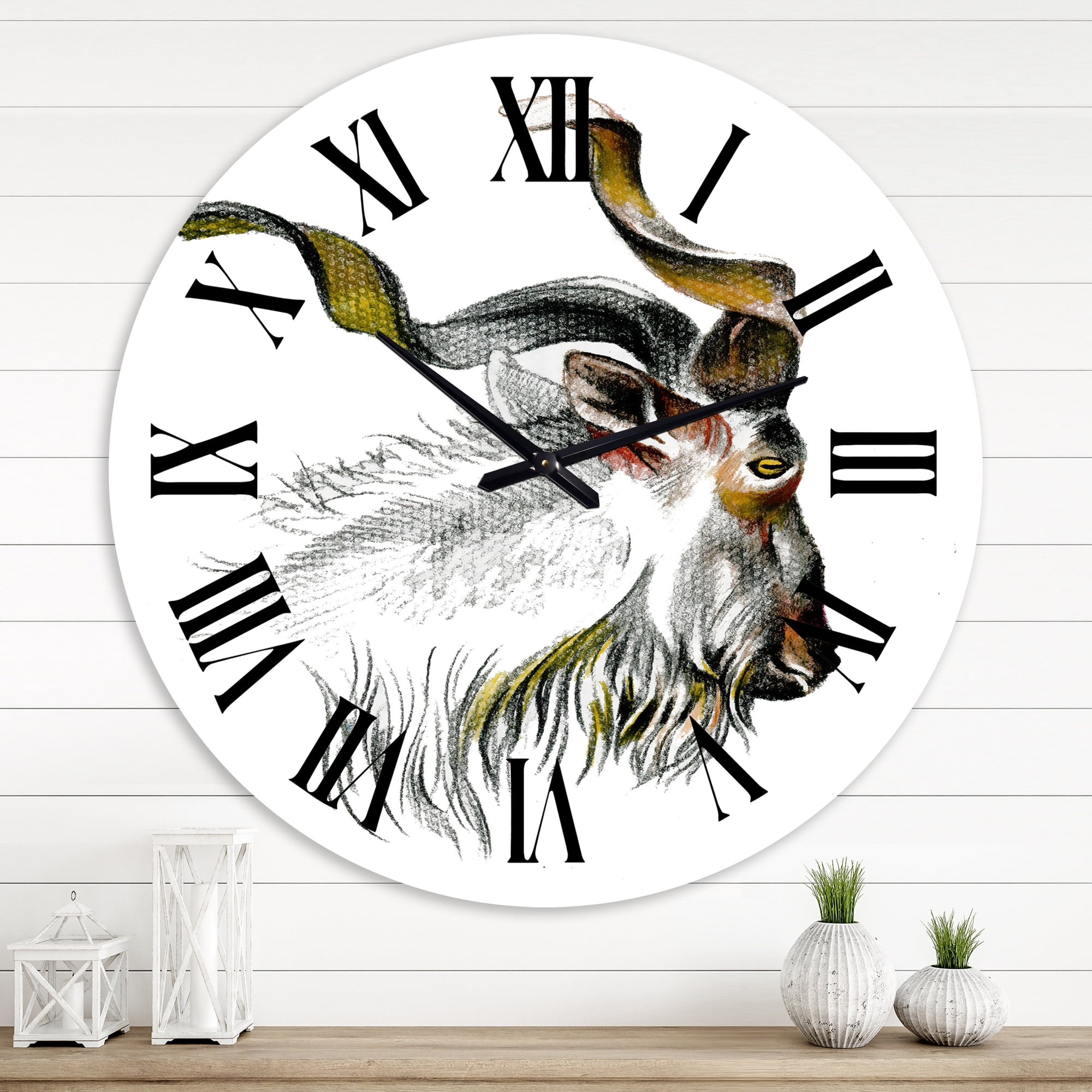 Designart 1 in Farmhouse Wall Clock