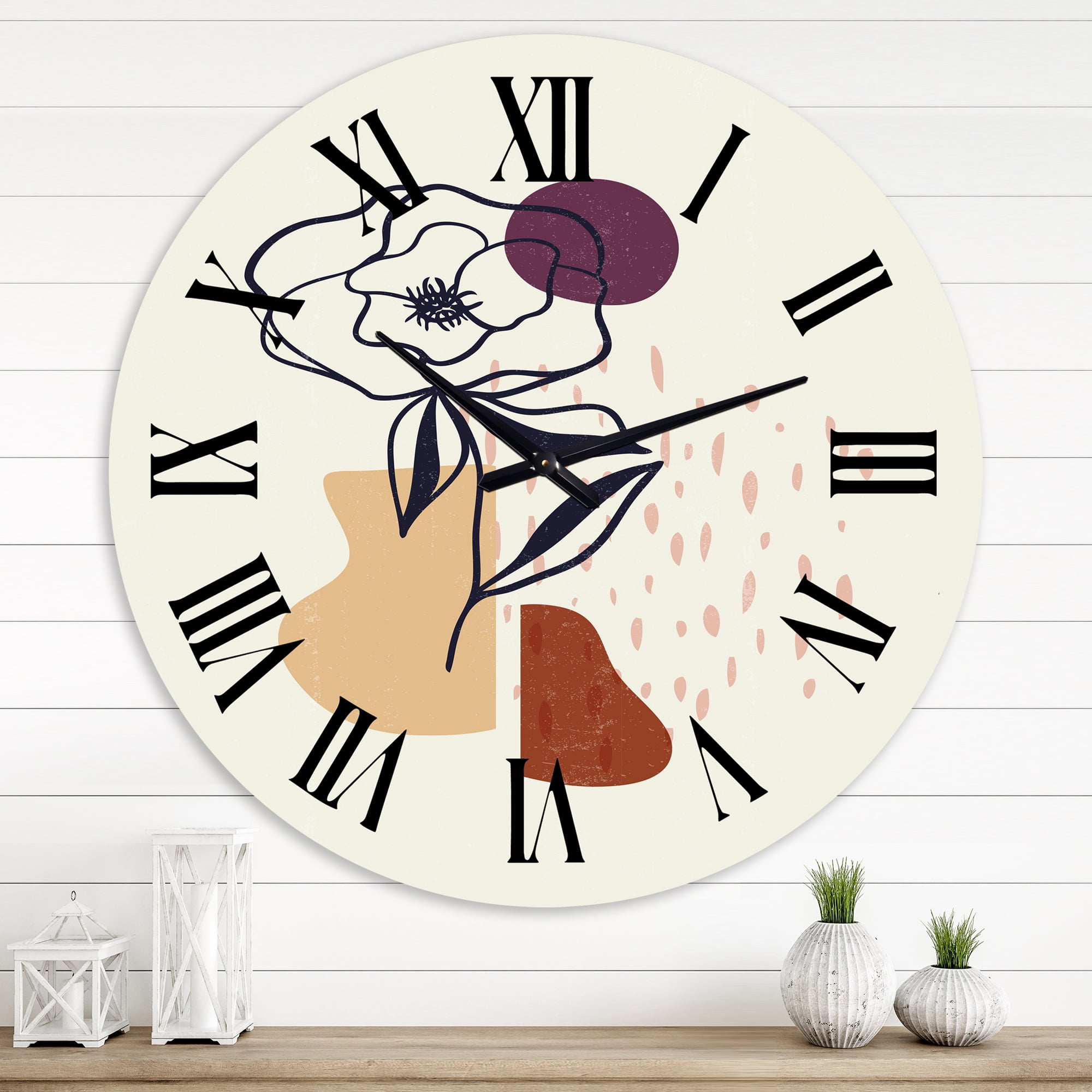 Designart 1 in Modern,Contemporary Wall Clock