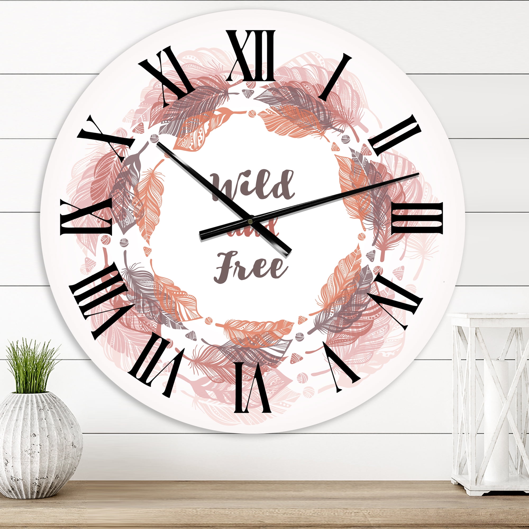 Designart 1 in Quartz Bohemian Wall Clock