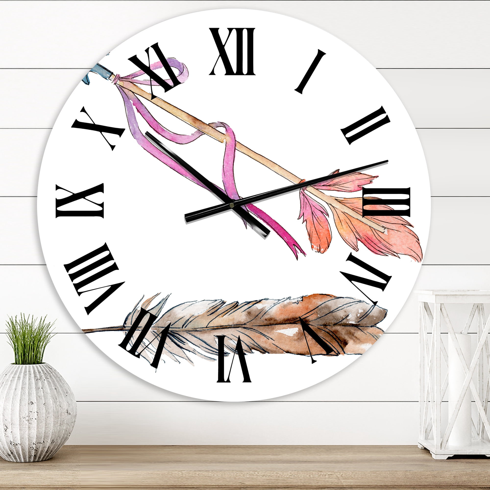 Designart 1 in Quartz Bohemian Wall Clock