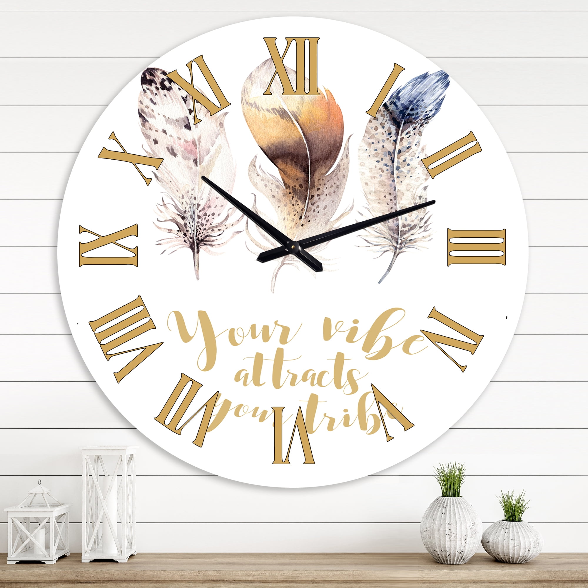 Designart 1 in Quartz Bohemian Wall Clock