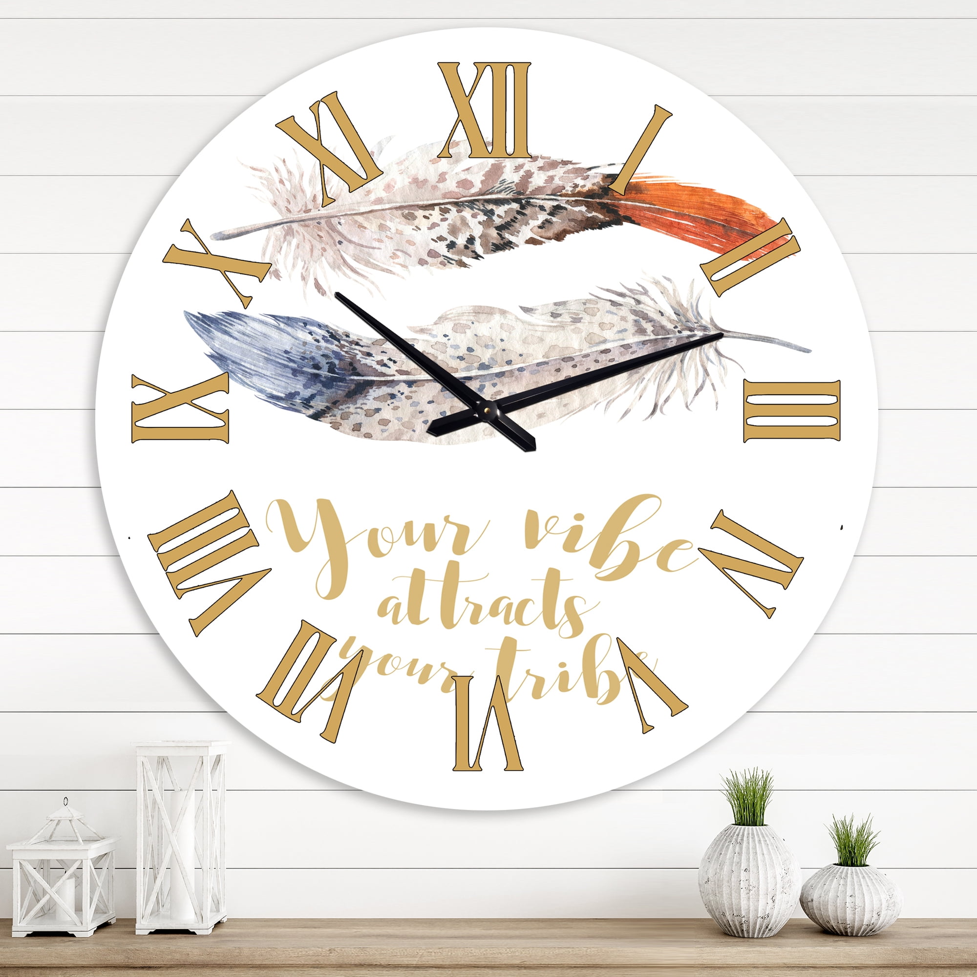 Designart 1 in Quartz Bohemian Wall Clock