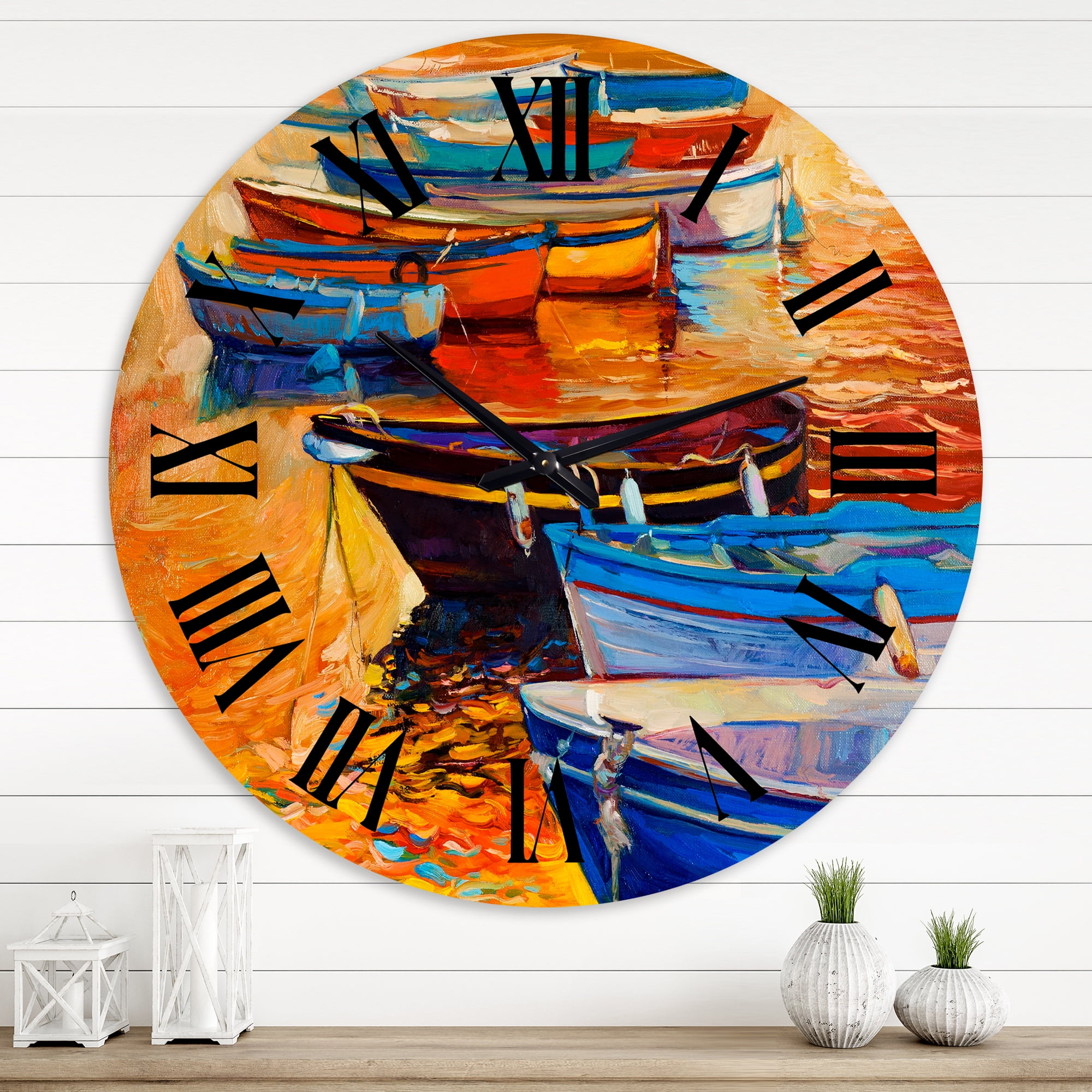 Designart 1 in Quartz Coastal Wall Clock