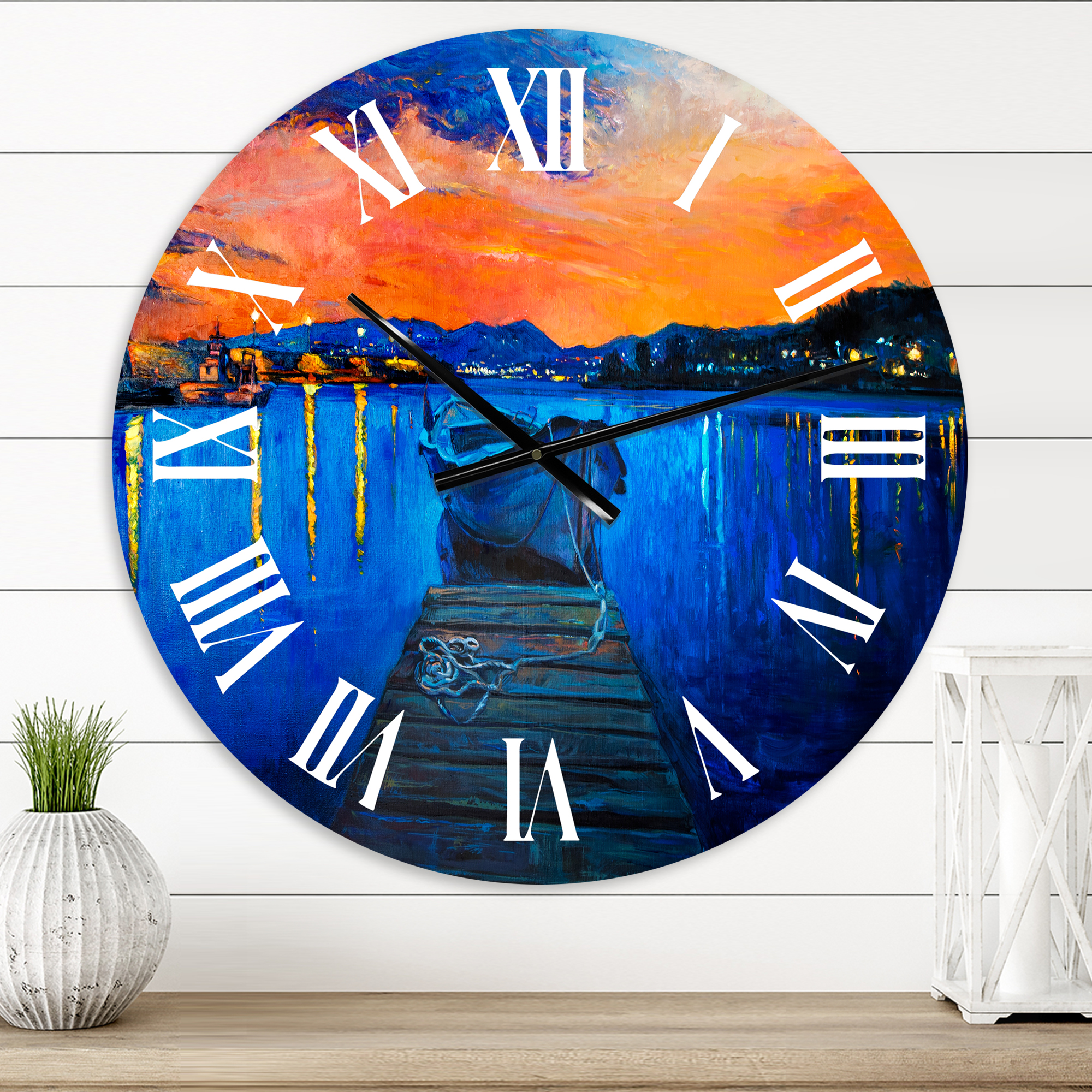 Designart 1 in Quartz Coastal Wall Clock