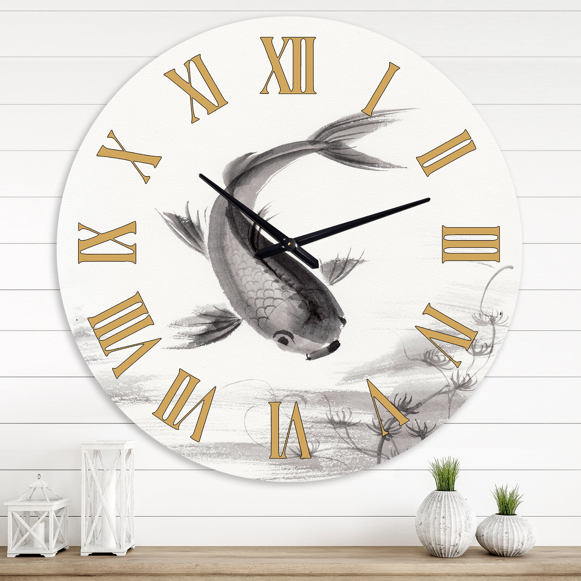 Designart 1 in Quartz Coastal Wall Clock