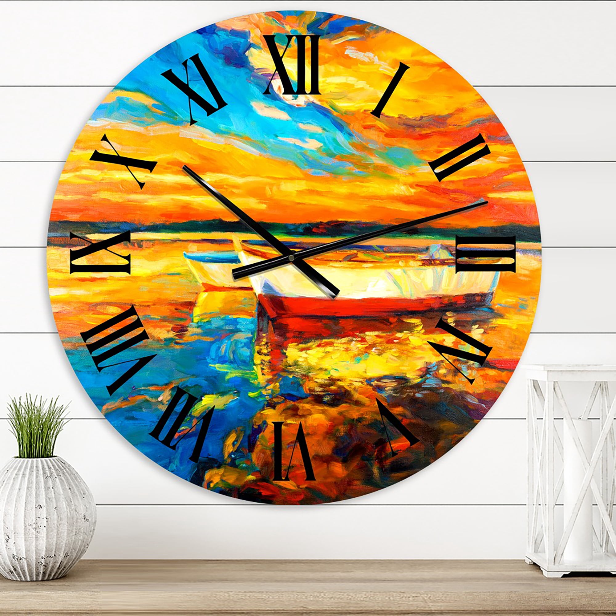 Designart 1 in Quartz Coastal Wall Clock