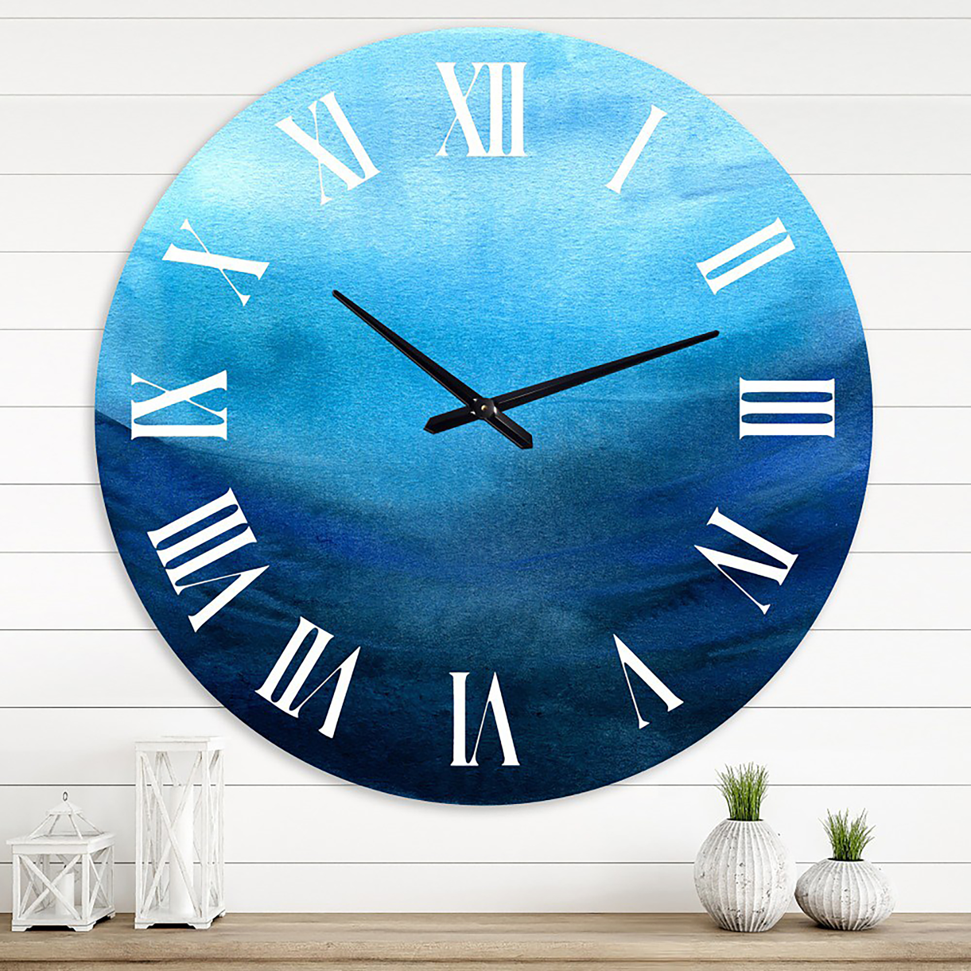 Designart 1 in Quartz Coastal Wall Clock