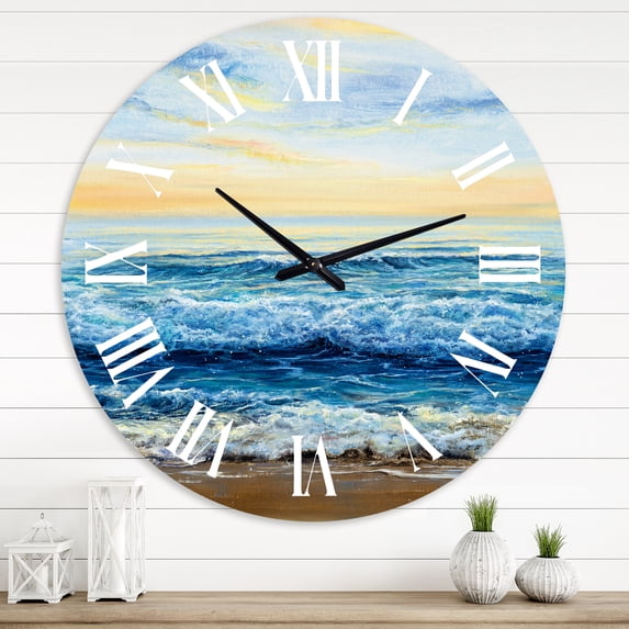 Designart 1 in Quartz Coastal Wall Clock