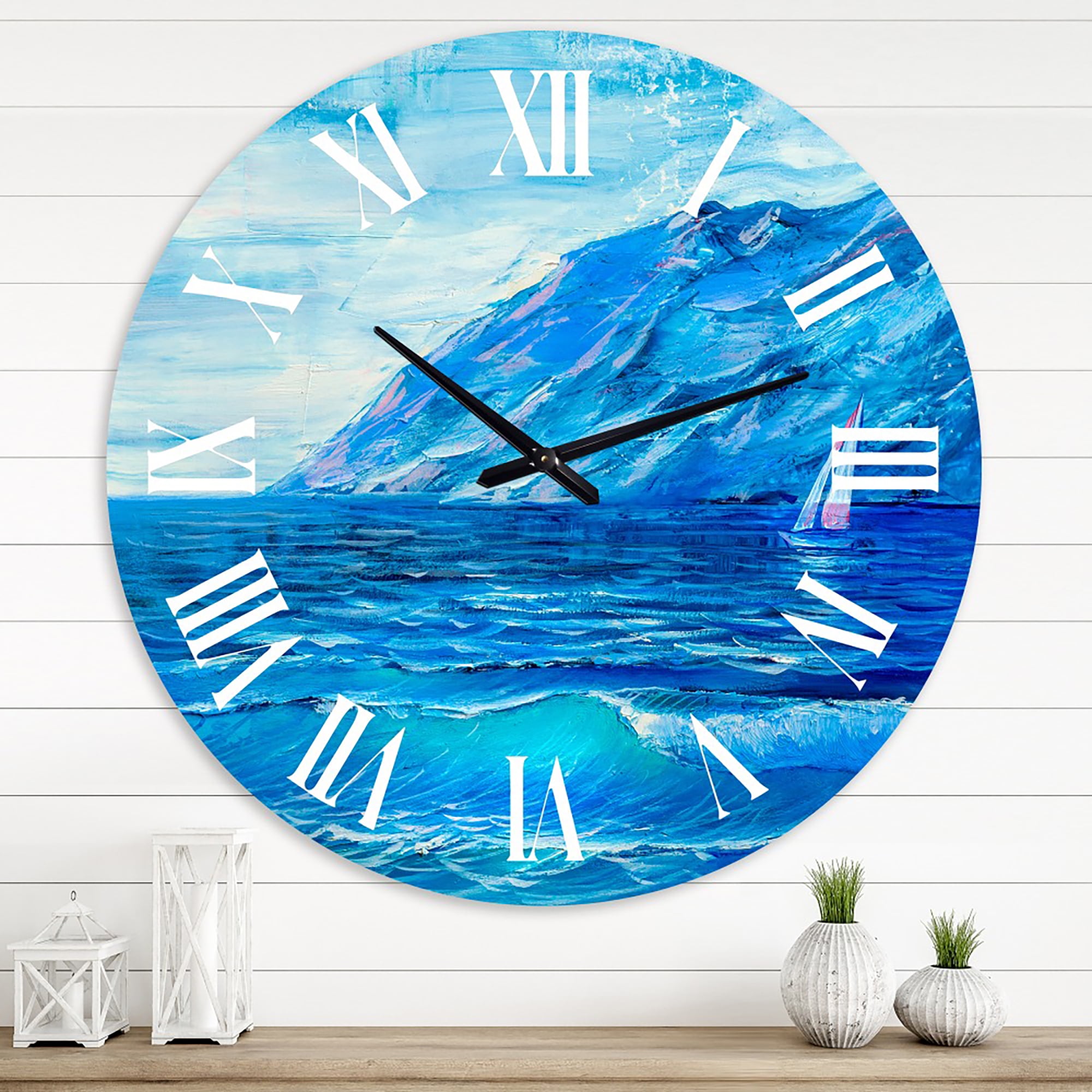 Designart 1 in Quartz Coastal Wall Clock