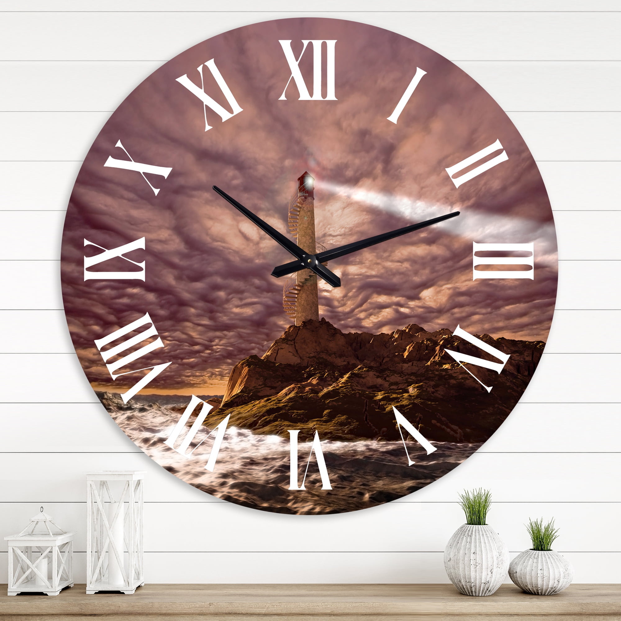 Designart 1 in Quartz Coastal Wall Clock