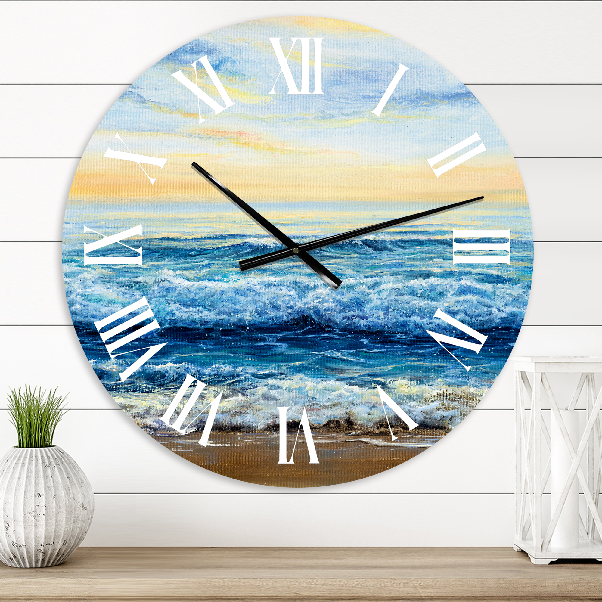 Designart 1 in Quartz Coastal Wall Clock