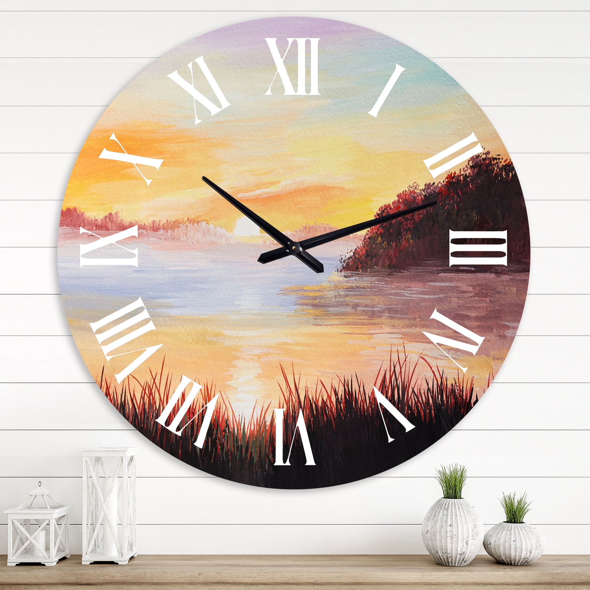 Designart 1 in Quartz Coastal Wall Clock
