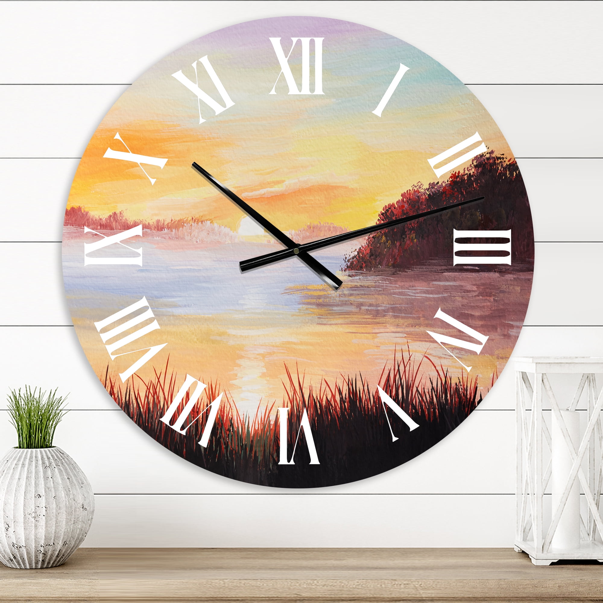 Designart 1 in Quartz Coastal Wall Clock
