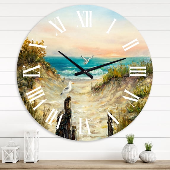 Designart 1 in Quartz Coastal Wall Clock