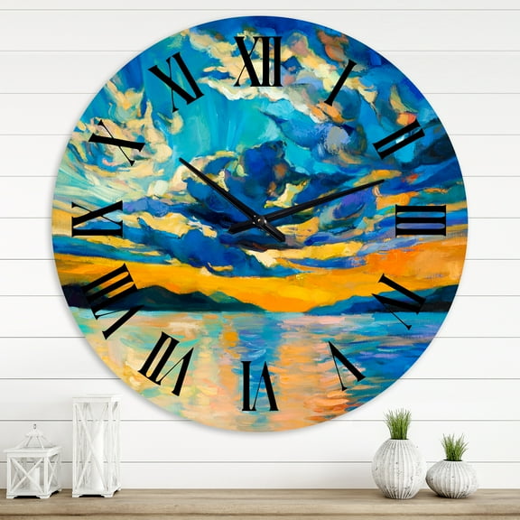 Designart 1 in Quartz Coastal Wall Clock